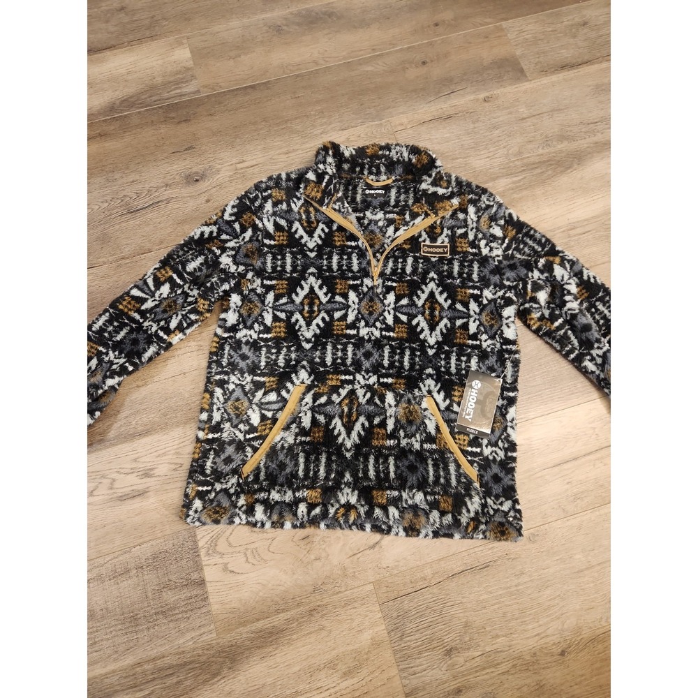 Hooey Fleece Pullover Jacket Hooey Men's Large Aztec Western Rodeo 1/4 Zip